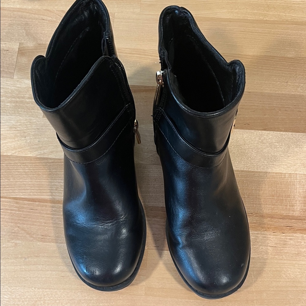 Michael Kors Black Boots with Gold Buckle - Picture 2 of 9